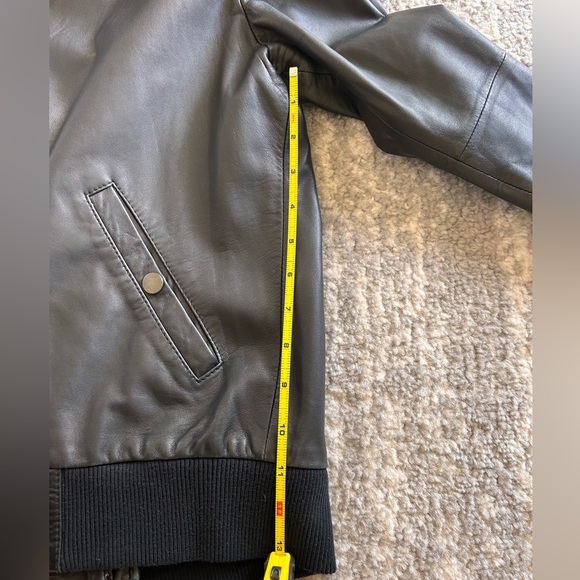 Y3 lamb skin leather hoodie bomber jacket - Picture 10 of 11